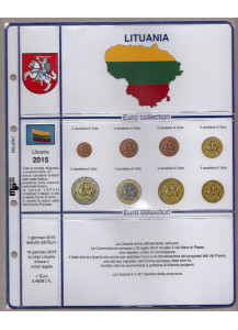 Foglio e tasche per monete in euro Lituania 2015